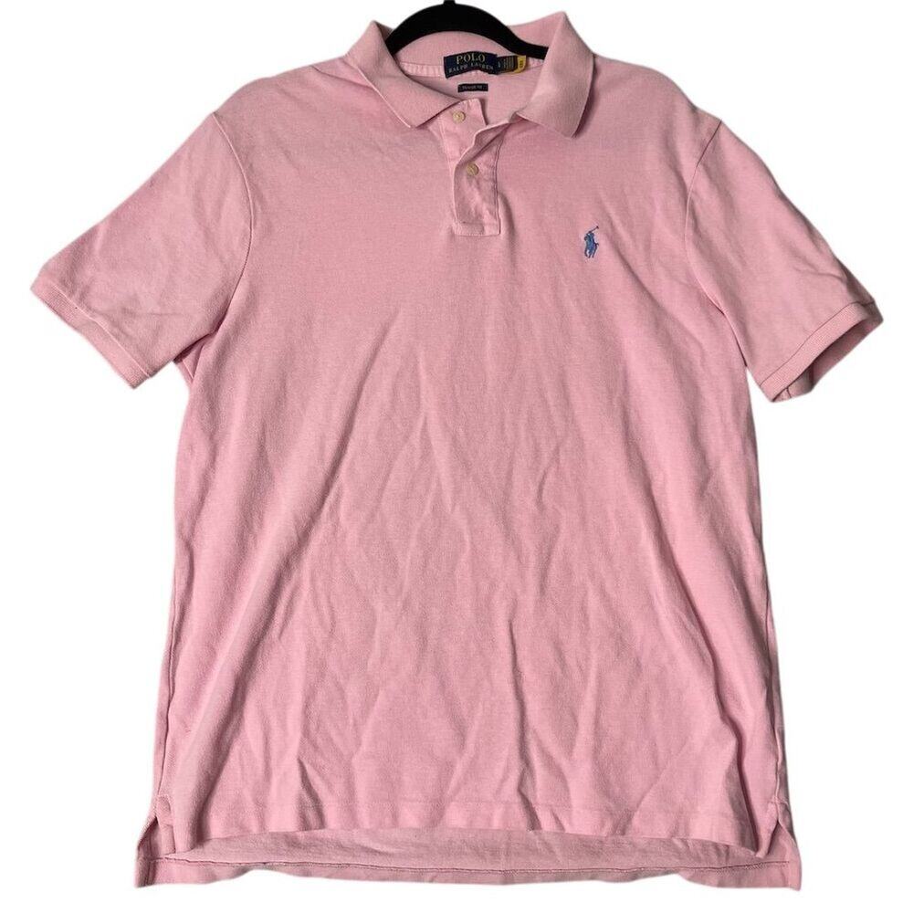Polo Ralph Lauren Men's Classic Fit Pink Polo Shirt Size L Short Sleeve